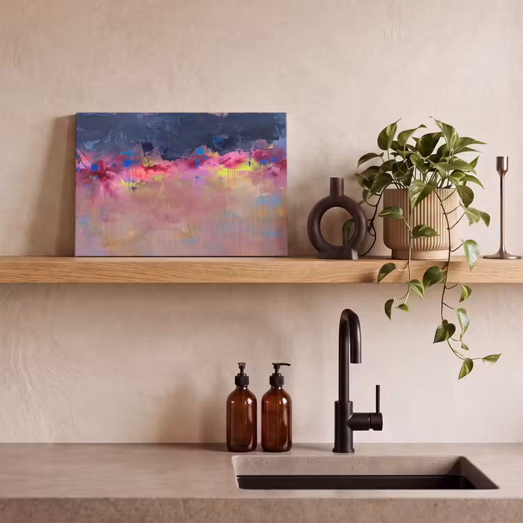 Abstract - Textuur - Kleuren - Modern - Roze canvas 2cm klein -sfeer3