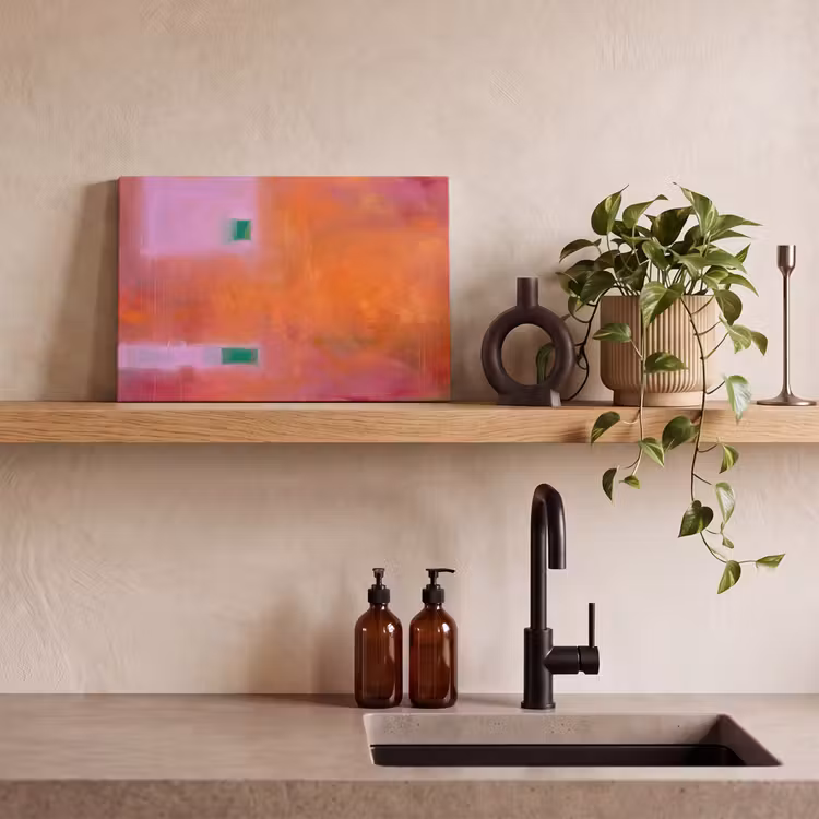 Abstract - Vlakken - Kunst - Modern - Oranje canvas 2cm klein -sfeer3