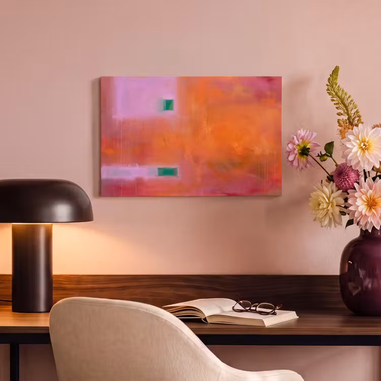 Abstract - Vlakken - Kunst - Modern - Oranje canvas 2cm klein -sfeer4