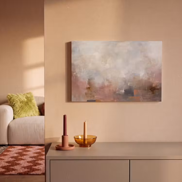 Abstract - Vloeiend - Kunst - Modern - Beige canvas 2cm klein -sfeer1