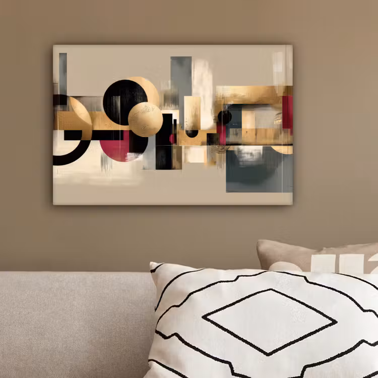 Abstract - Vormen - Beige - Texturen canvas 2cm klein -sfeer3