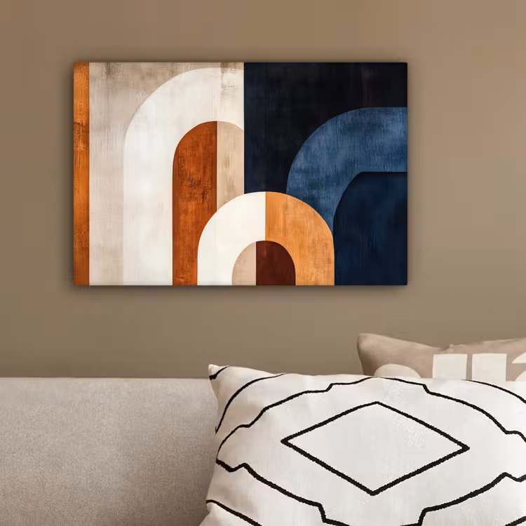 Abstract - Vormen - Donkerblauw canvas 2cm klein -sfeer3