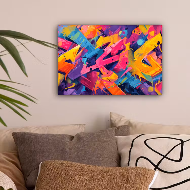 Abstract - Vormen - Kleurrijk canvas 2cm klein -sfeer1