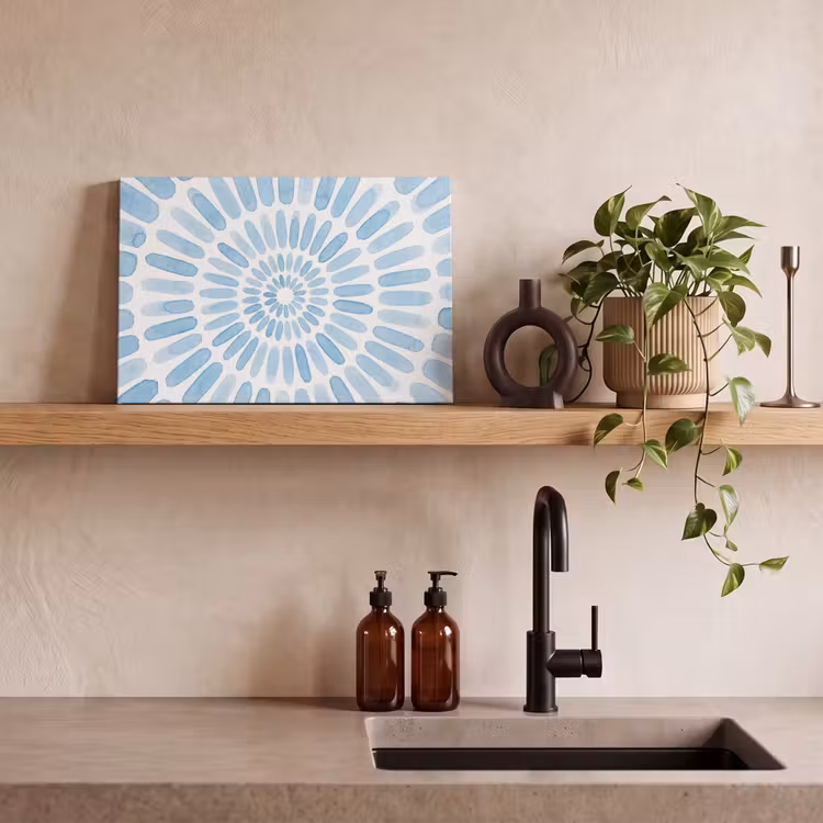 Abstract - Vormen - Kunst - Aquarel - Blauw canvas 2cm klein -sfeer3