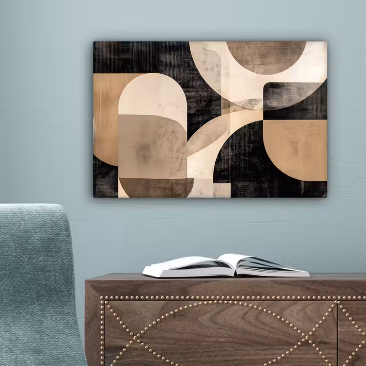 Abstract - Vormen - Modern - Beige canvas 2cm klein -sfeer4