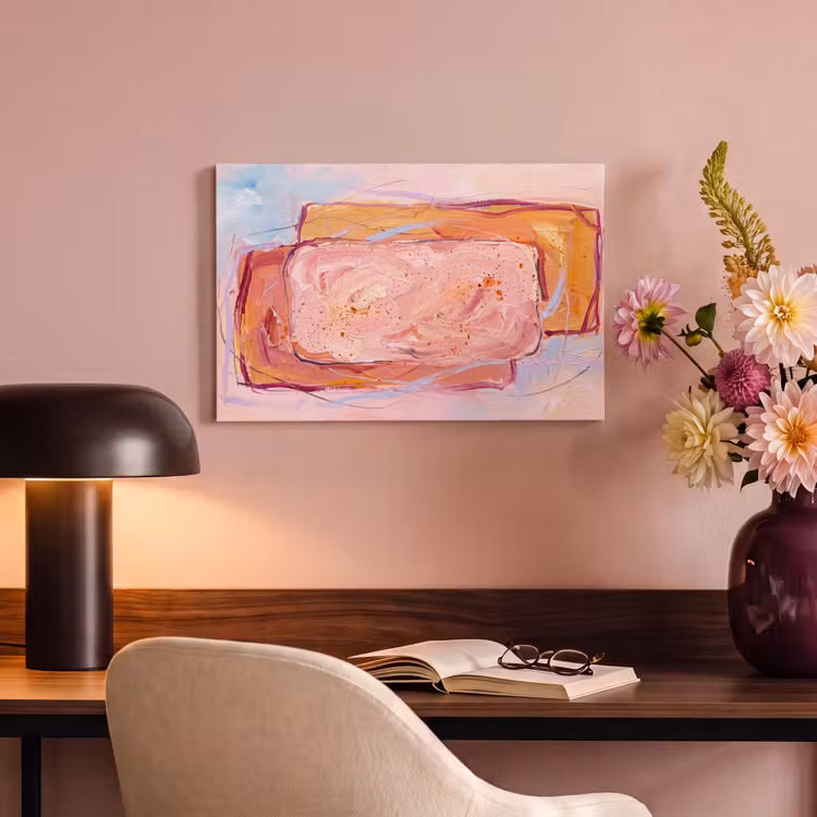 Abstract - Vormen - Modern - Roze canvas 2cm klein -sfeer4