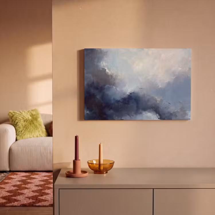 Abstract - Wolken - Modern - Blauw - Kunst canvas 2cm klein -sfeer1