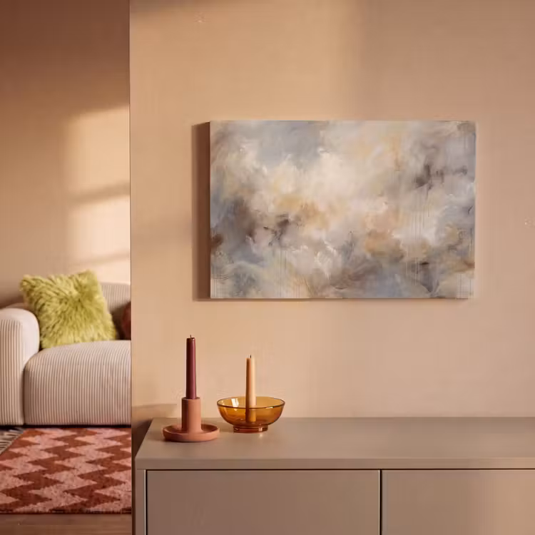 Abstract - Wolken - Sfeervol - Beige - Grijs canvas 2cm klein -sfeer1