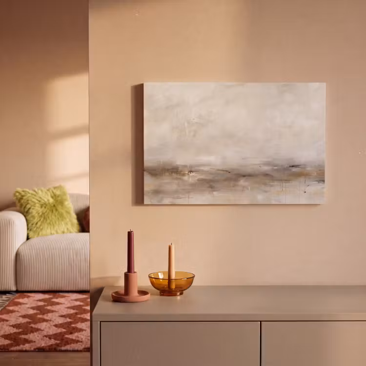 Abstrakt - Landschap - Modern - Beige - Kunst canvas 2cm klein -sfeer1