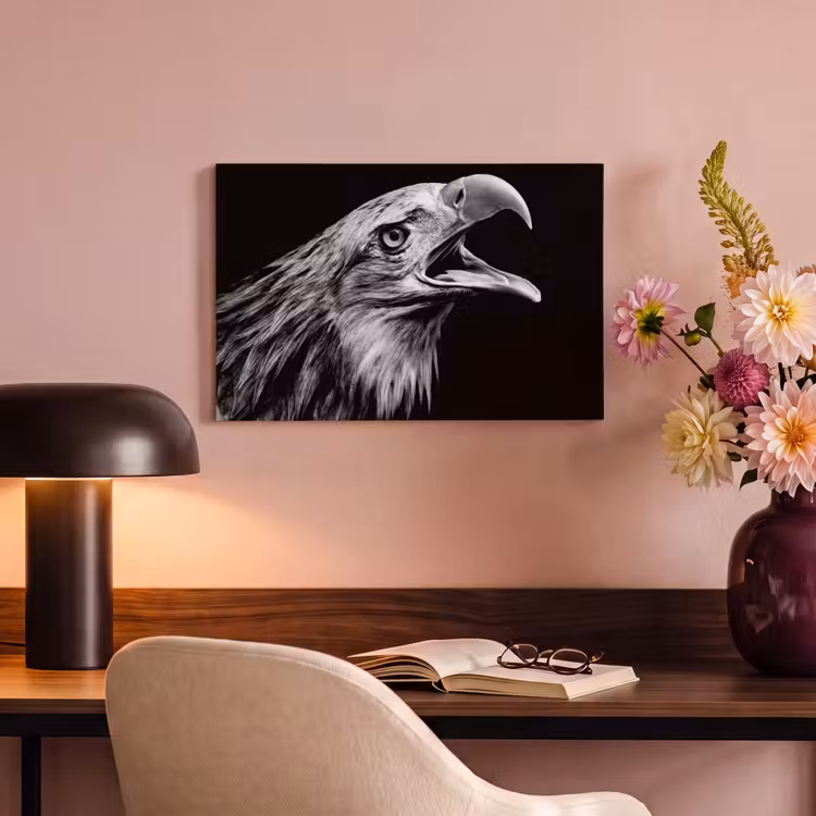 Adelaar - Portret - Roofvogels - Zwart - Wit - Vogel canvas 2cm klein -sfeer4
