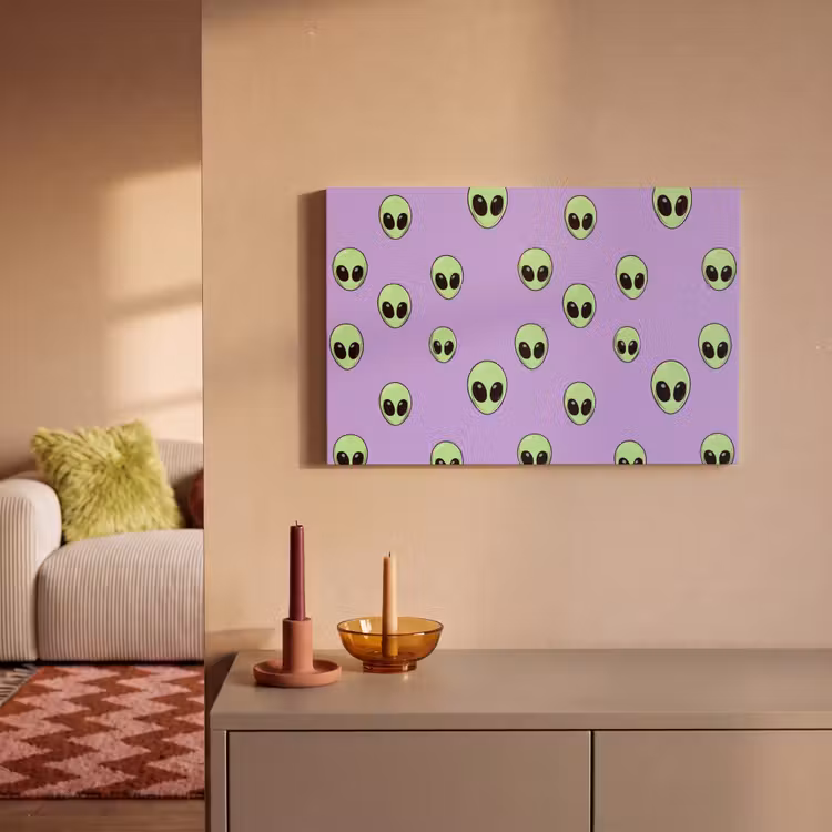Alien - Retro - Lila canvas 2cm klein 34 -sfeer1