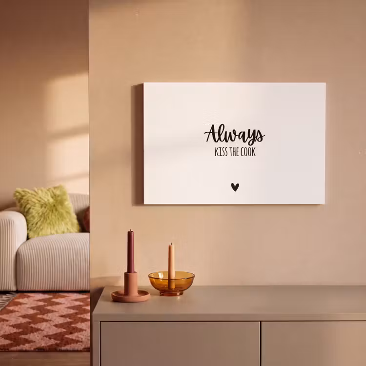 Always kiss the cook - Koken - Kok - Keuken - Spreuken canvas 2cm klein -sfeer1