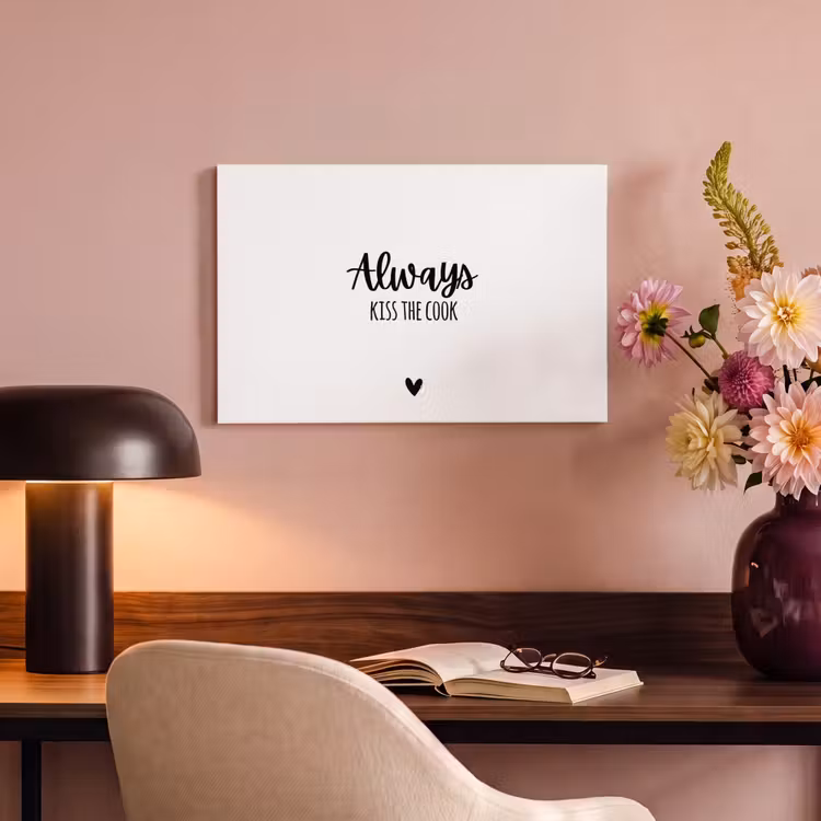 Always kiss the cook - Koken - Kok - Keuken - Spreuken canvas 2cm klein -sfeer4