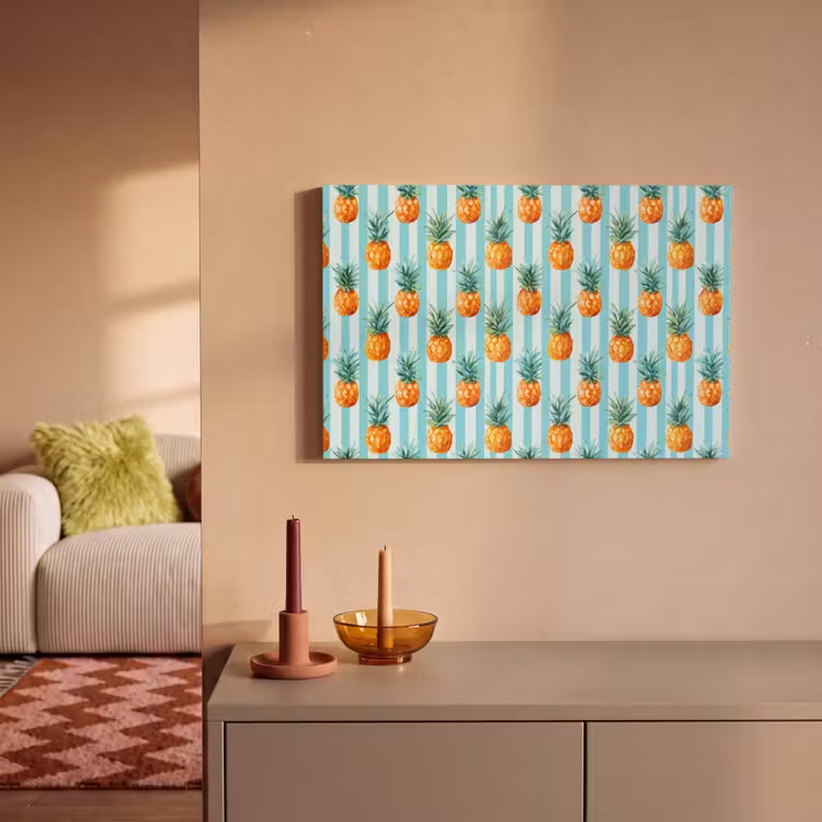 Ananas - Strepen - Groen canvas 2cm klein 34 -sfeer1