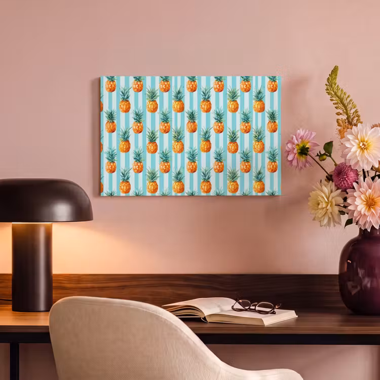Ananas - Strepen - Groen canvas 2cm klein 34 -sfeer4
