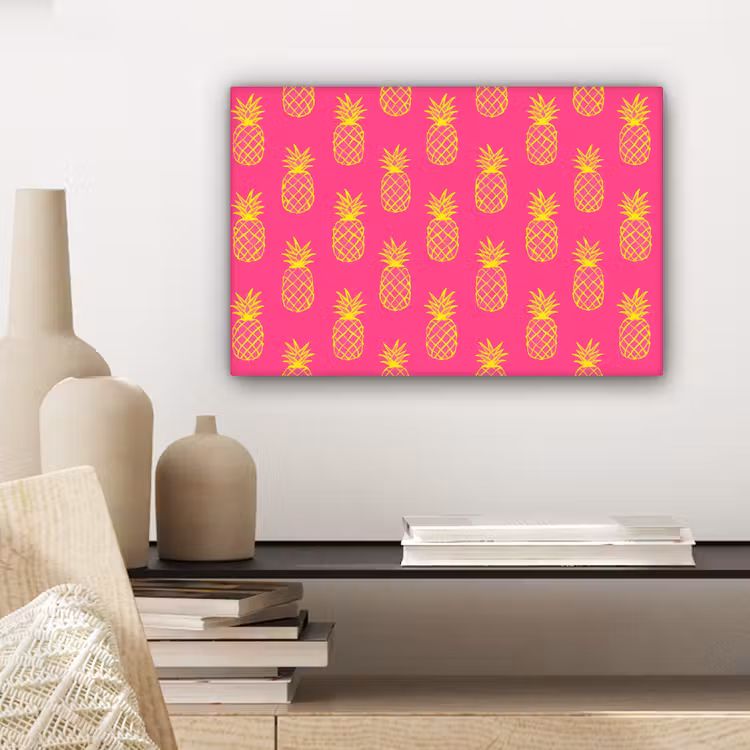 Ananas - Trendy - Roze canvas 2cm klein 34 -sfeer6