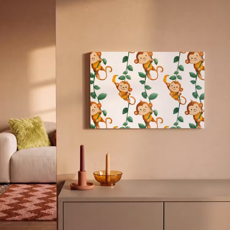 Apen - Lianen - Kleurrijk canvas 2cm klein 34 -sfeer1