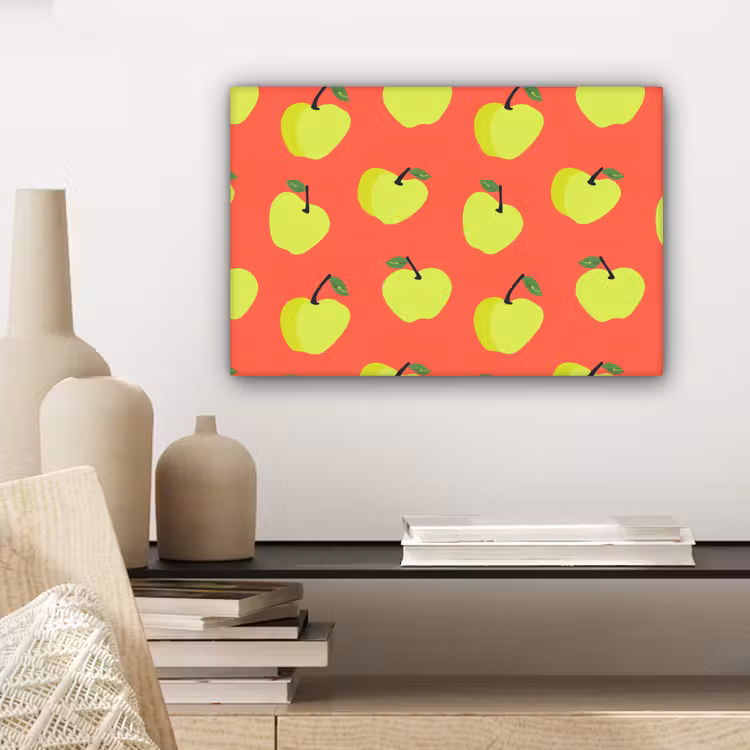 Appels - Modern - Groen canvas 2cm klein 34 -sfeer6