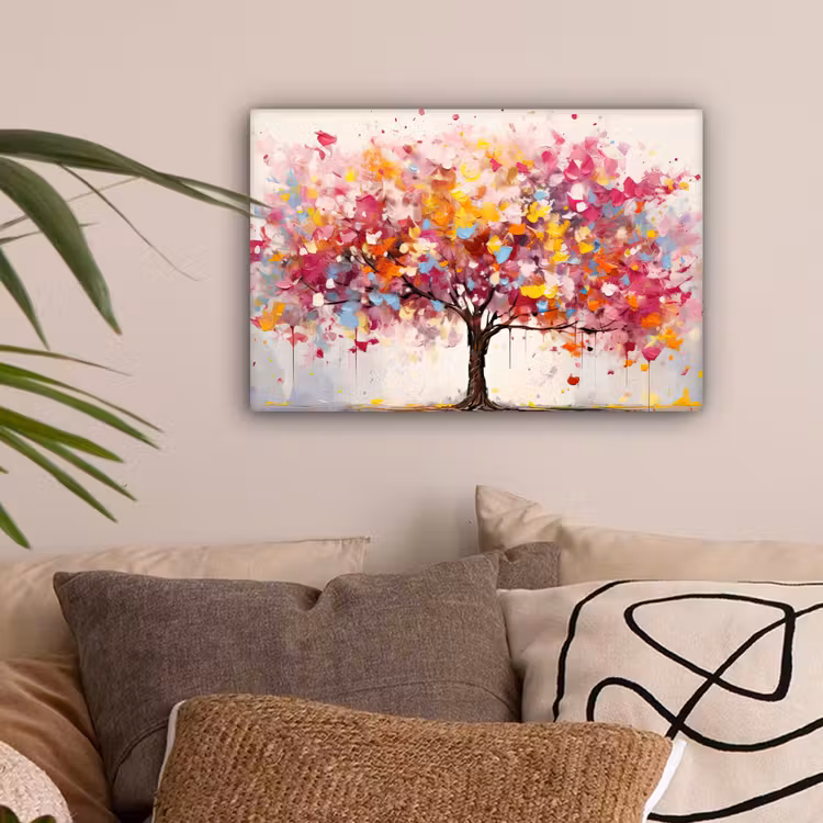 Aquarel - Boom - Kunst - Abstract canvas 2cm klein -sfeer1
