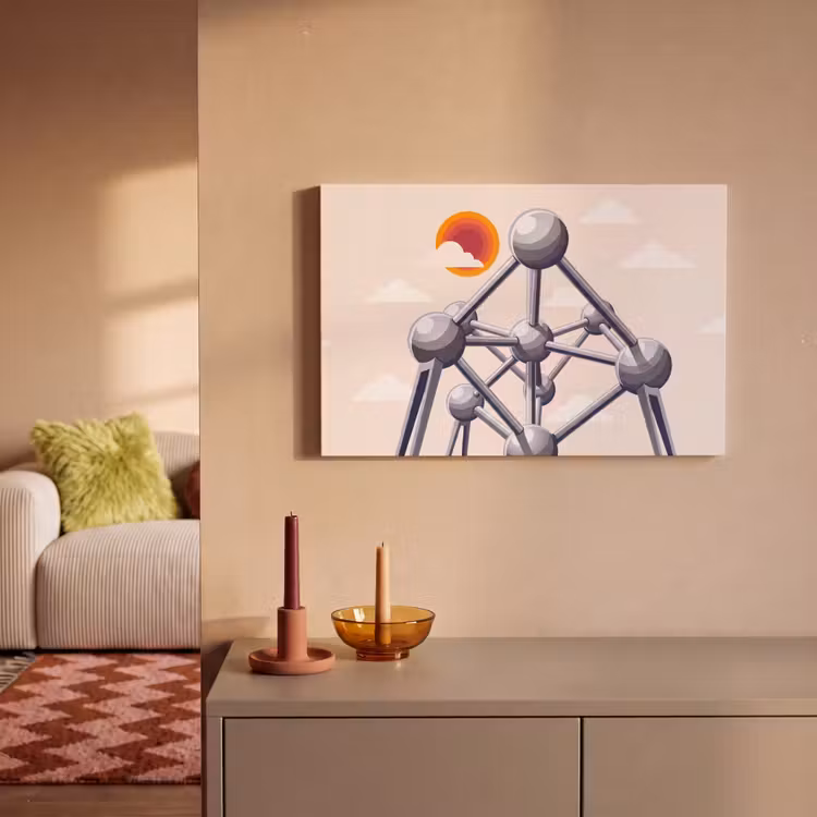 Architectuur - Geometrie - Stad - Modern - Grijs canvas 2cm klein -sfeer1