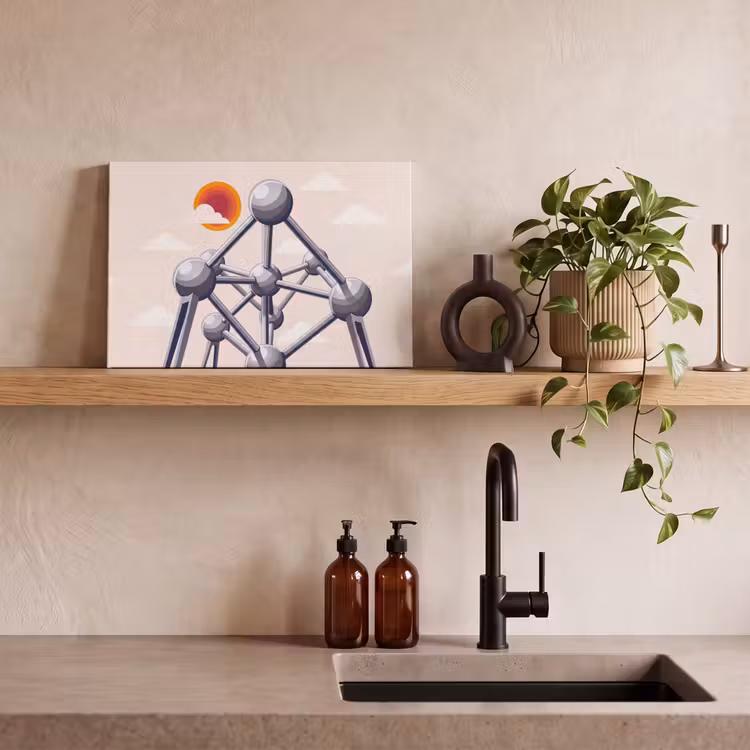 Architectuur - Geometrie - Stad - Modern - Grijs canvas 2cm klein -sfeer3