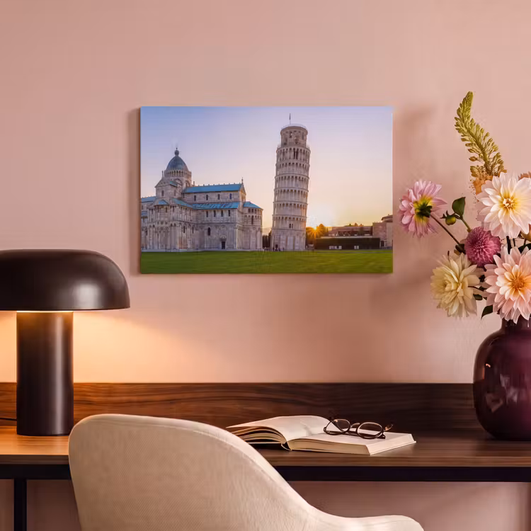 Architectuur - Toren - Pisa - Italië - Zonsondergang canvas 2cm klein -sfeer4