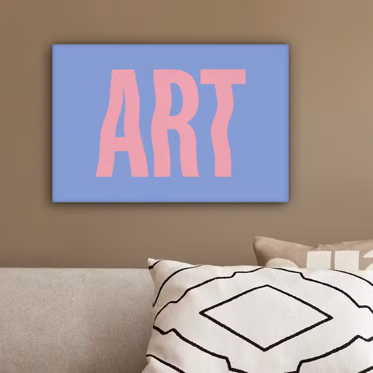 Art - Roze - Blauw canvas 2cm klein -sfeer3