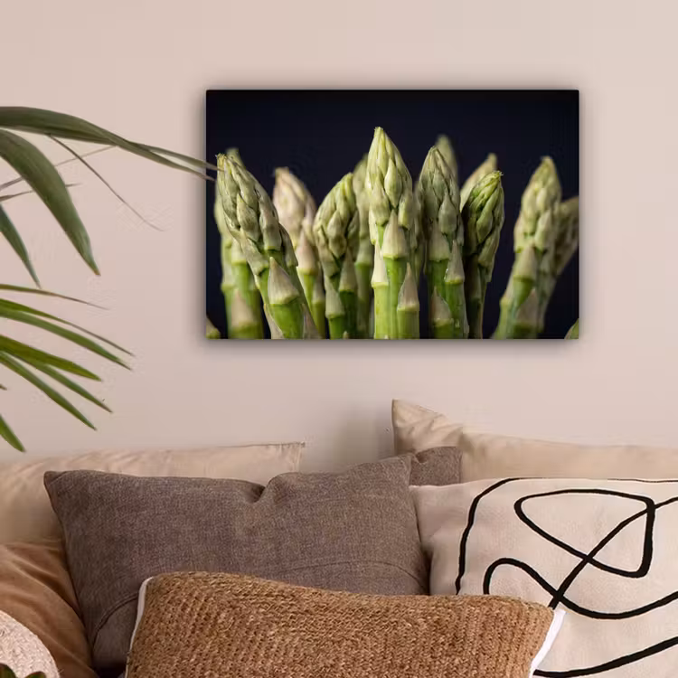Asperges - Groen - Zwart canvas 2cm klein -sfeer1