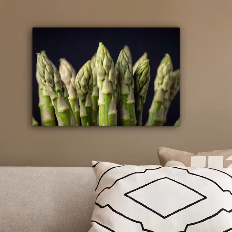 Asperges - Groen - Zwart canvas 2cm klein -sfeer3