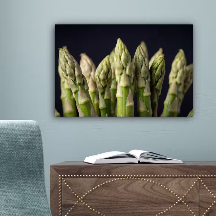 Asperges - Groen - Zwart canvas 2cm klein -sfeer4