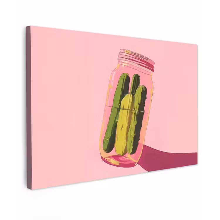 Augurken - Pot - Schaduw - Roze canvas 2cm klein -z3d