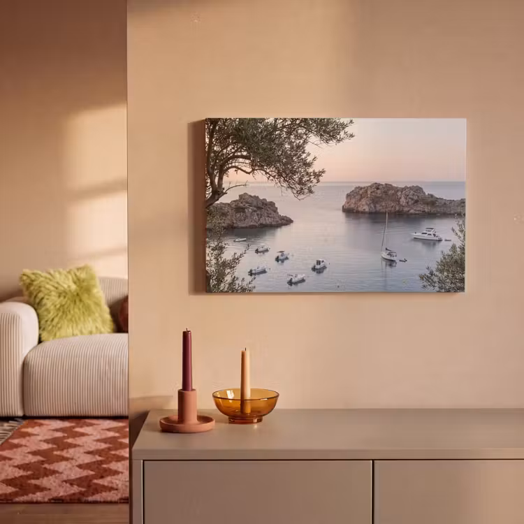 Canvas schilderij - Baai - boten - zonsondergang - Baai - boten - zonsondergang canvas 2cm klein