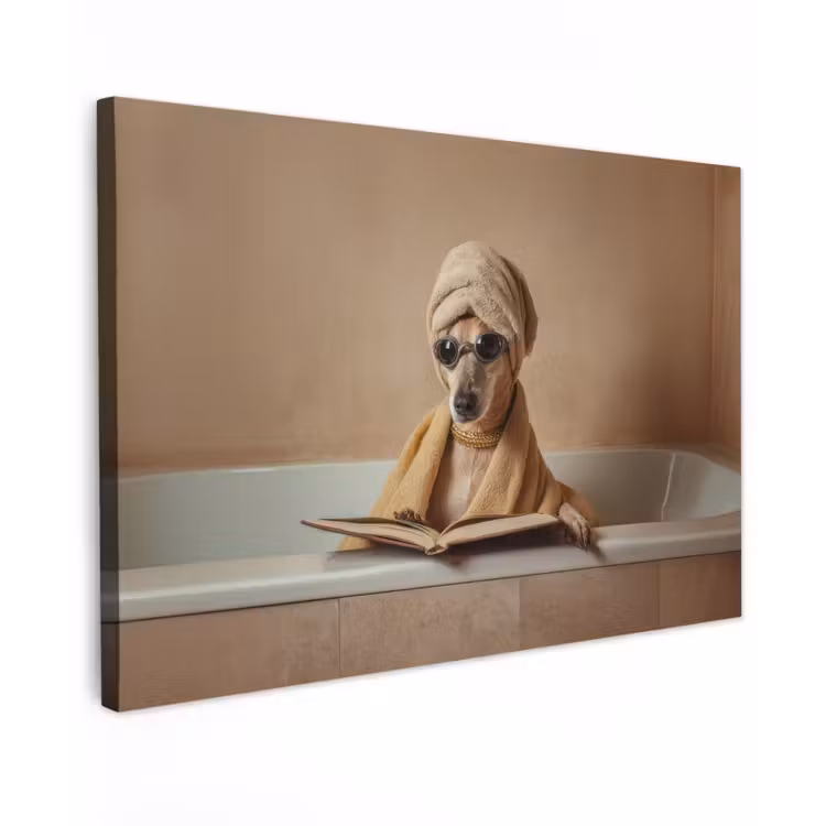 Bad - Hond - Boek - Zonnebril canvas 2cm klein -z3d