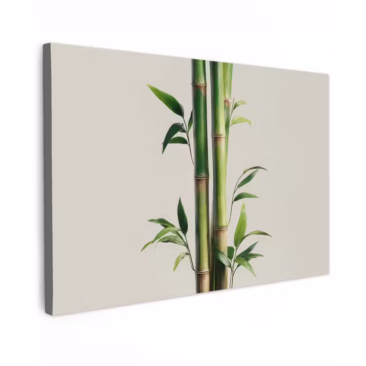 Bamboestengels - Sierlijk - Groen canvas 2cm klein -z3d