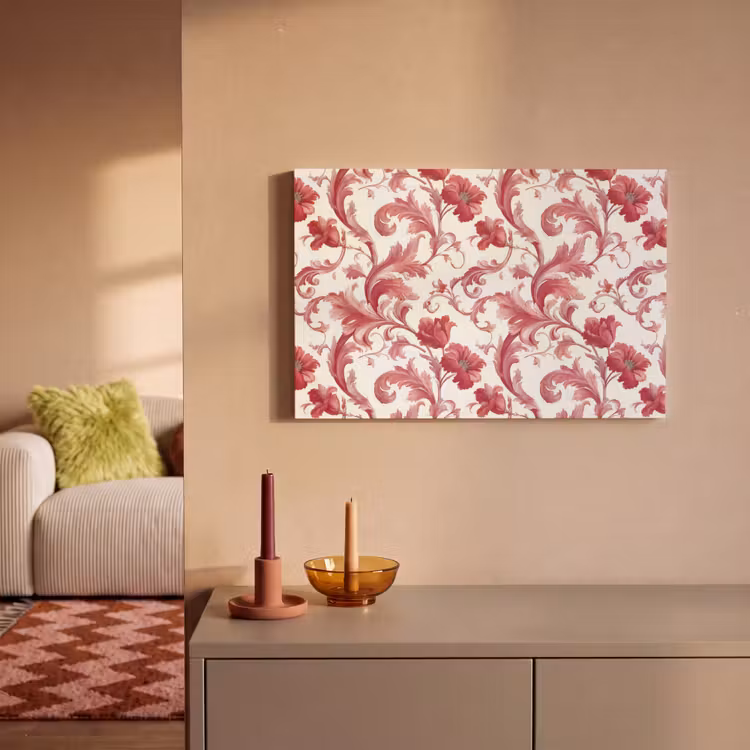 Barok - Patroon - Rood canvas 2cm klein 34 -sfeer1