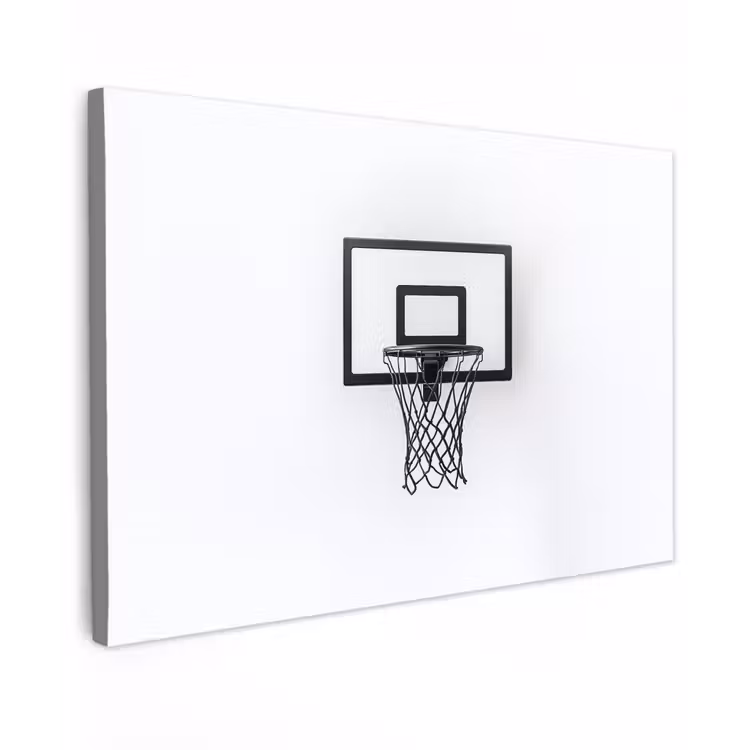 Basketbalbord - Minimalistisch - Zwart canvas 2cm klein -z3d