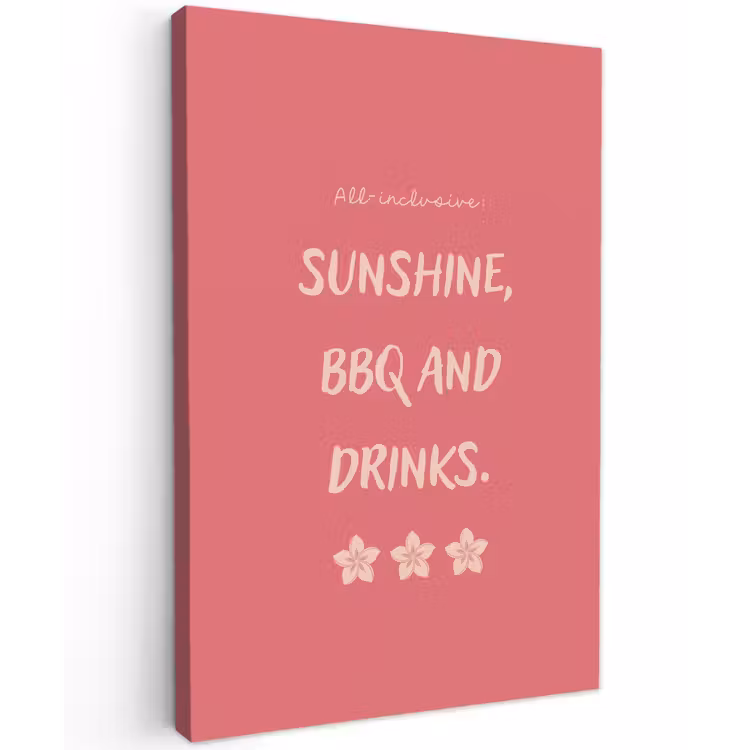 BBQ - Quote - Roze - Zomer canvas 2cm klein -z3d