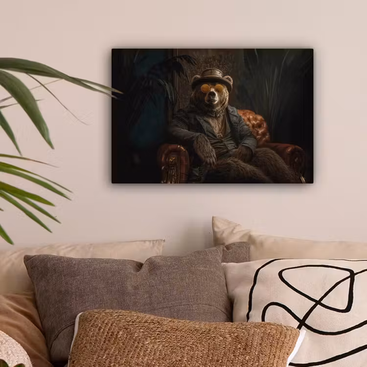 Beer - Bruin - Pak - Hoed canvas 2cm klein -sfeer1