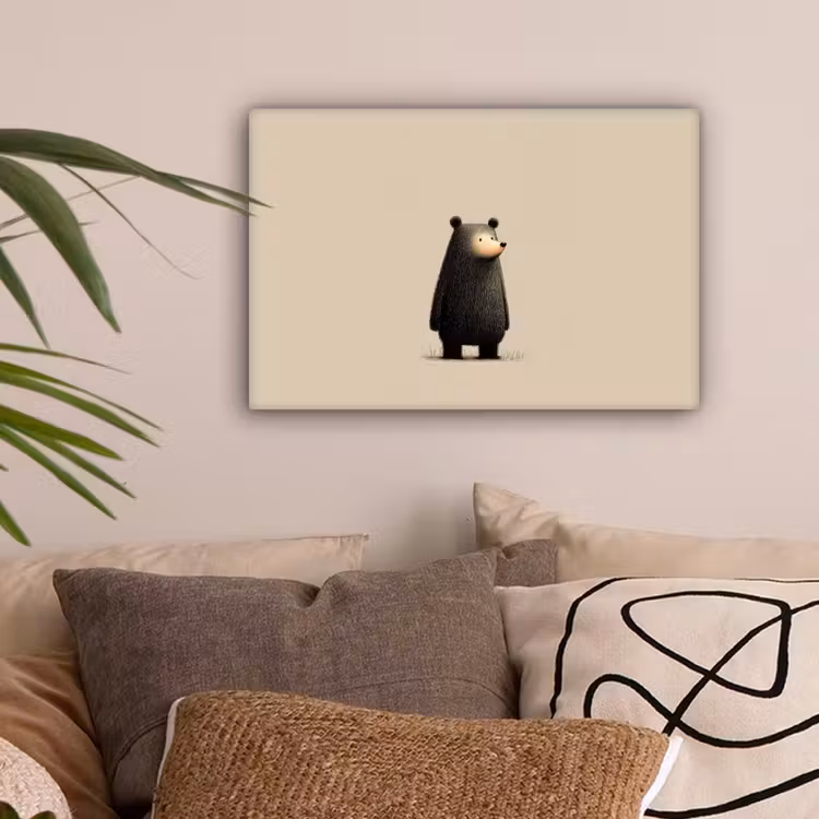 Beer - Donkerbruin - Minimalistisch canvas 2cm klein -sfeer1
