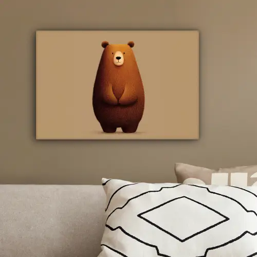 Beer - Minimalistisch - Bruin canvas 2cm klein -sfeer3