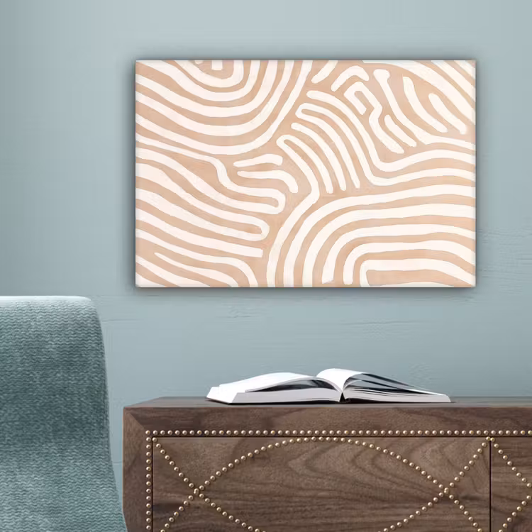 Beige - Aardspatroon canvas 2cm klein -sfeer4