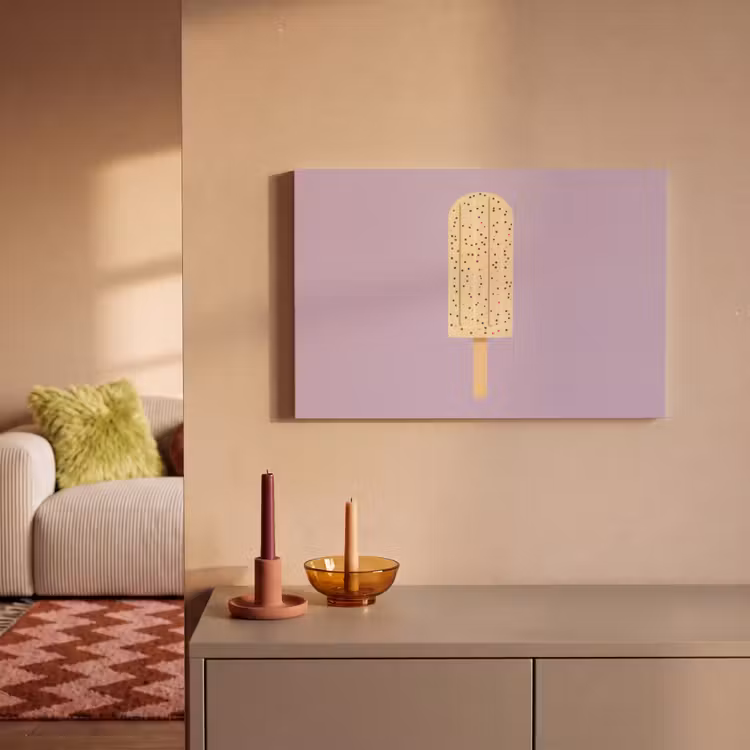 Beige - Ijsje - Spikkels canvas 2cm klein -sfeer1