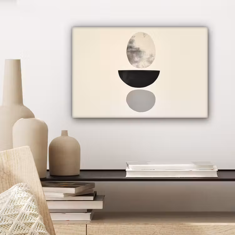 Beige - Japandi - Wabi sabi canvas 2cm klein -sfeer6