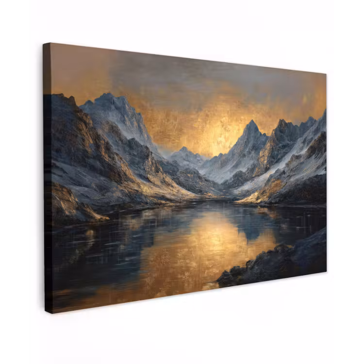 Berglandschap met Gouden Zonsondergang canvas 2cm klein -z3d