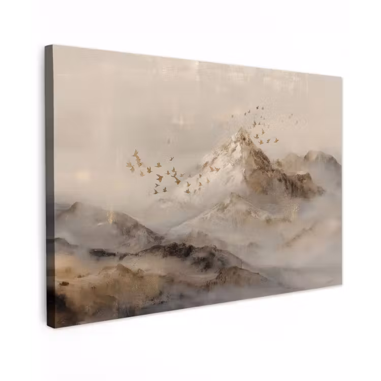 Berglandschap - Mist  - Penseelstreken canvas 2cm klein -z3d