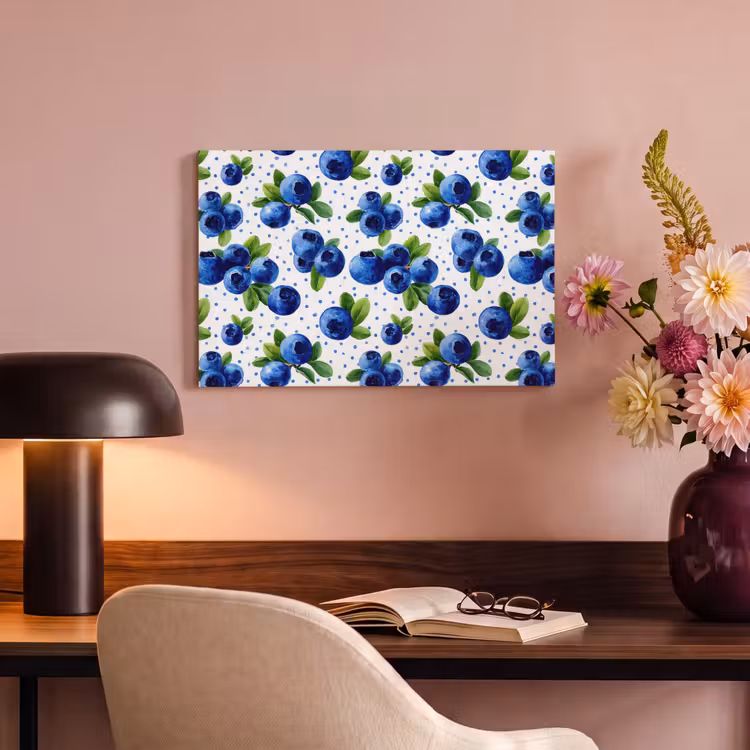 Bessen - Patroon - Blauw canvas 2cm klein 34 -sfeer4