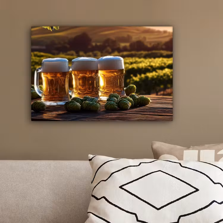 Bier - Hop - Landschap canvas 2cm klein -sfeer3