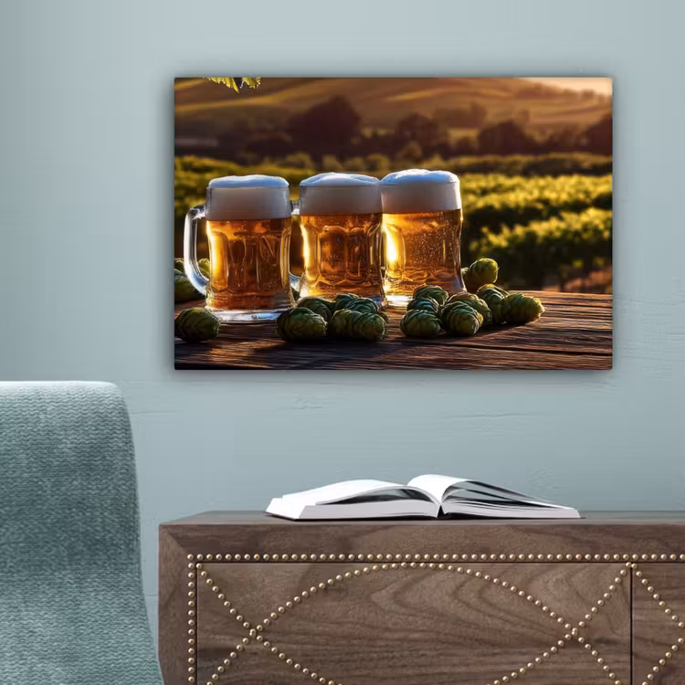 Bier - Hop - Landschap canvas 2cm klein -sfeer4