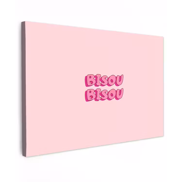 Bisou - Roze - Schaduw canvas 2cm klein -z3d
