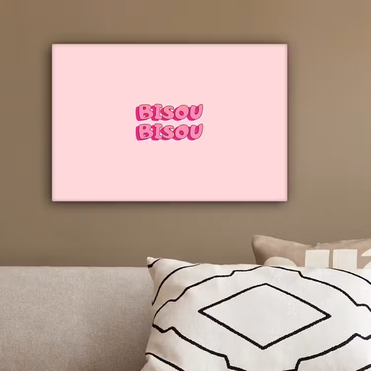 Bisou - Roze - Schaduw canvas 2cm klein -sfeer3